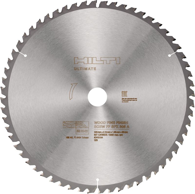 Wood fine finish Mitre Saw blade Ultimate wood fine finish Mitre Saw blade (12 | 305mm) with carbide teeth, for precise and clean cuts in wooden beams with our SM 60-22 cordless Mitre Saw