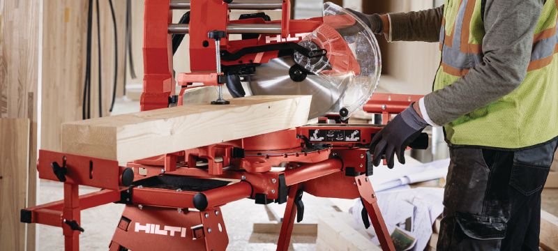 SM 60-22 Cordless mitre saw Dual-bevel sliding compound mitre saw with a cross cut capacity up to 100x355mm│4”x 13-3/4 (Nuron battery platform) Applications 1