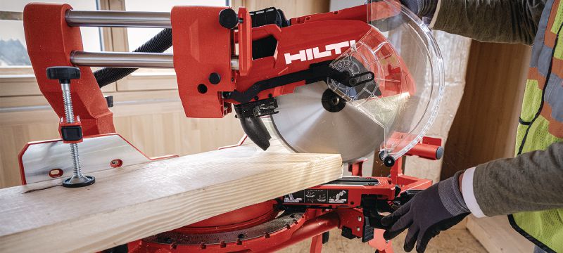 SM 60-22 Cordless mitre saw Dual-bevel sliding compound mitre saw with a cross cut capacity up to 100x355mm│4”x 13-3/4 (Nuron battery platform) Applications 1