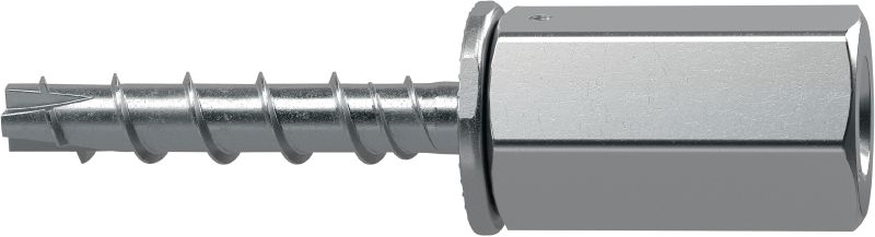 HUS3-IQ Click-fit concrete screw anchor Threaded rod hanger, with fast click-to-connect system for fastening trapeze installations to concrete (carbon steel, click-fit head)