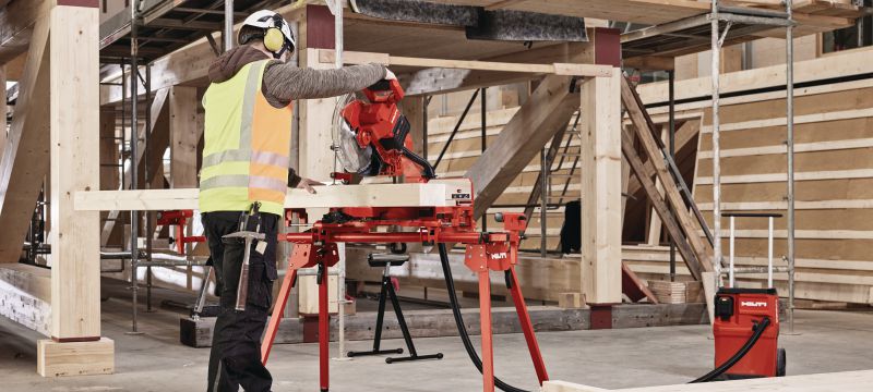 SM 60-22 Cordless mitre saw Dual-bevel sliding compound mitre saw with a cross cut capacity up to 100x355mm│4”x 13-3/4 (Nuron battery platform) Applications 1